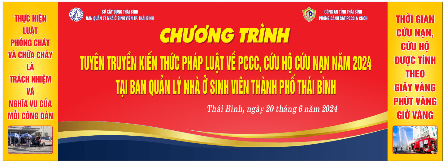 Tuyên truyền kỹ năng PCCC & CHCN năm 2024 tại Ban quản lý nhà ở sinh viên TP. Thái Bình